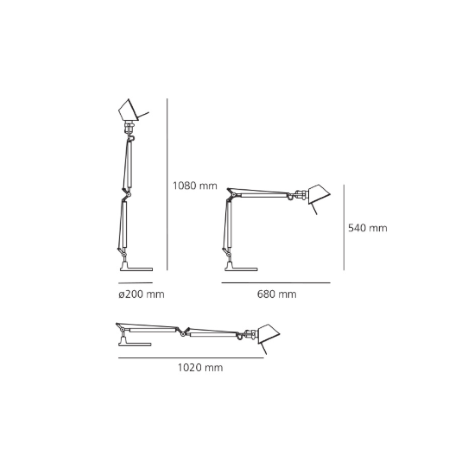 Artemide - Tolomeo Mini Tavolo Nero Corpo Lampada